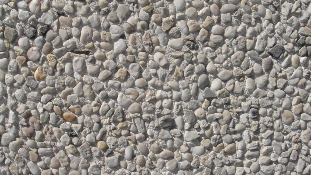 Waschbeton weiss Quarzkies